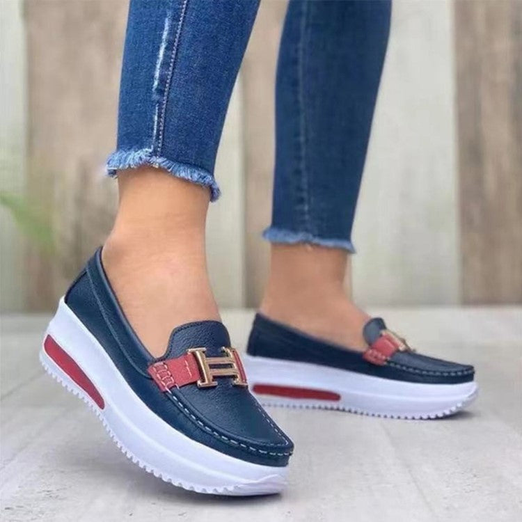Damen modische Mokassins mit sportlichem Look und gepolsterter Sohle EB