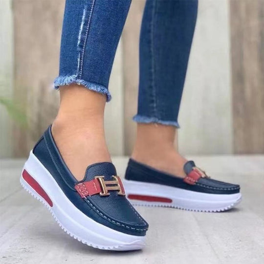 Damen modische Mokassins mit sportlichem Look und gepolsterter Sohle EB