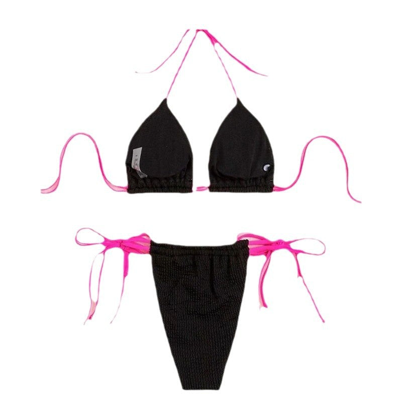 Damen Triangel-Bikini Set mit hohem Beinausschnitt und verstellbaren Bändern EB