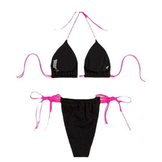 Damen Triangel-Bikini Set mit hohem Beinausschnitt und verstellbaren Bändern EB
