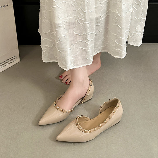 Damen elegante spitze Ballerinas mit Nieten EB