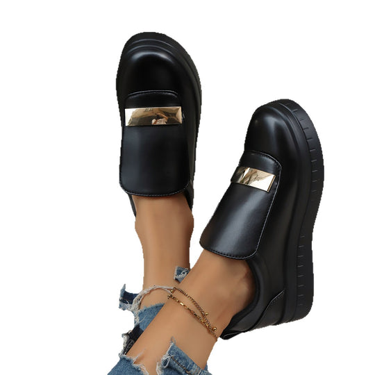 Damen modische Slip-On Sneakers mit auffälligem Verschluss EB