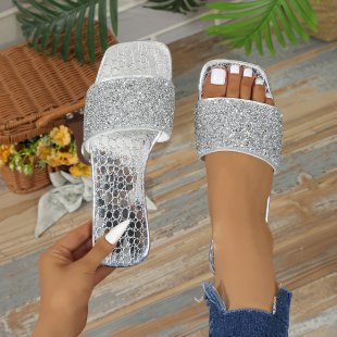 Damen Glitzernde Freizeitsandalen EB