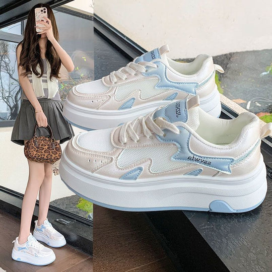 Damen Plateau-Sneaker mit elegantem Mesh-Design und bequemer Dämpfung EB