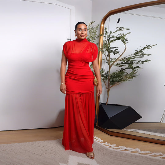 Damen elegantes und fließendes Abendkleid EB