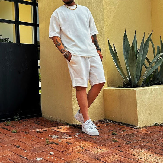 Herren lässiges Oversized-Strickshirt mit luftiger Webstruktur EB