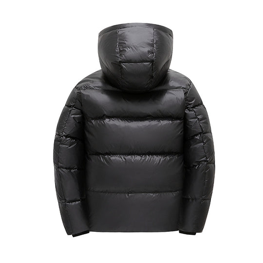 Herren glänzende Thermo-Steppjacke mit reflektierender Innenlage, Kapuze und wärmeisolierender Wattierung EB