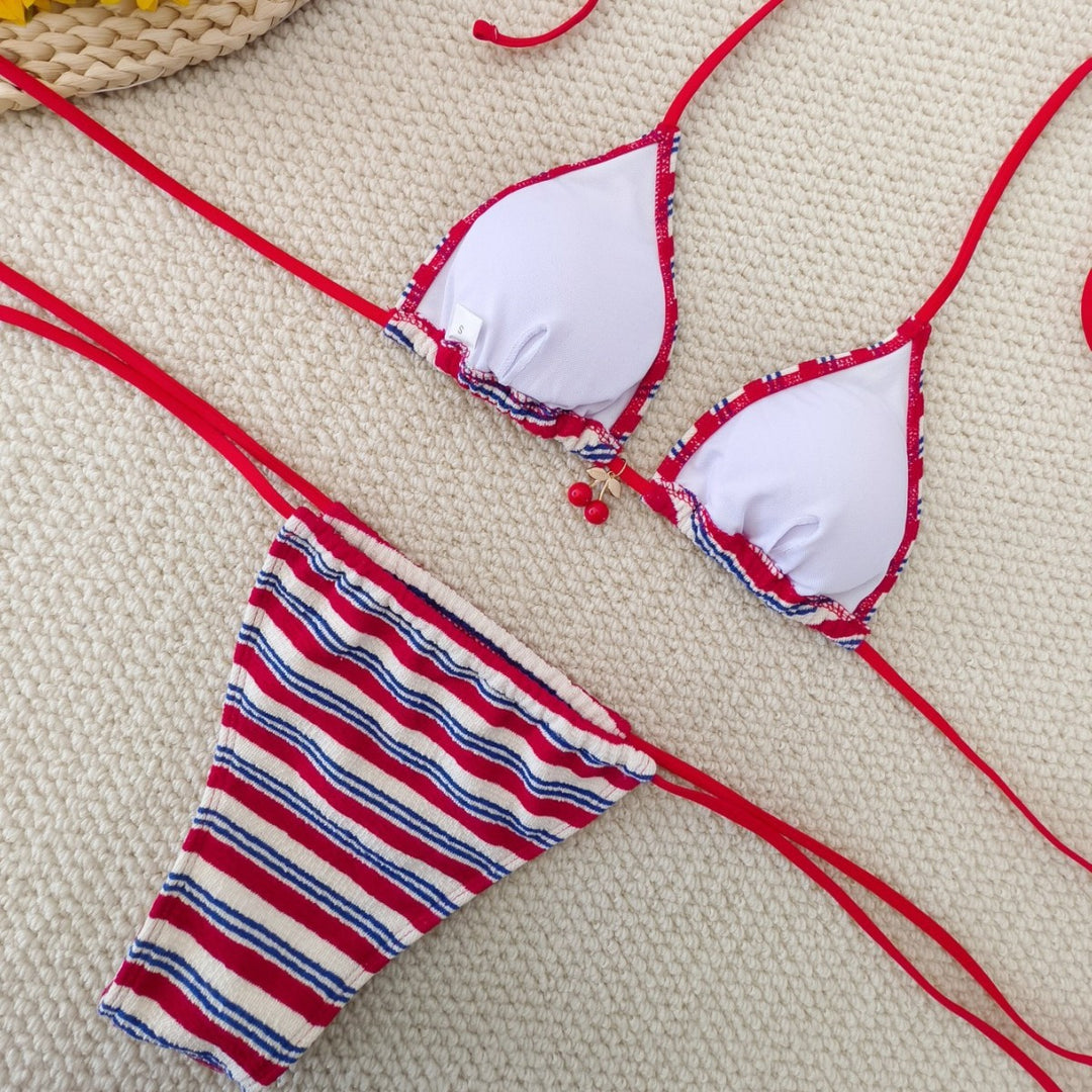 Damen Triangel-Bikini mit niedlichen Rüschendetails EB