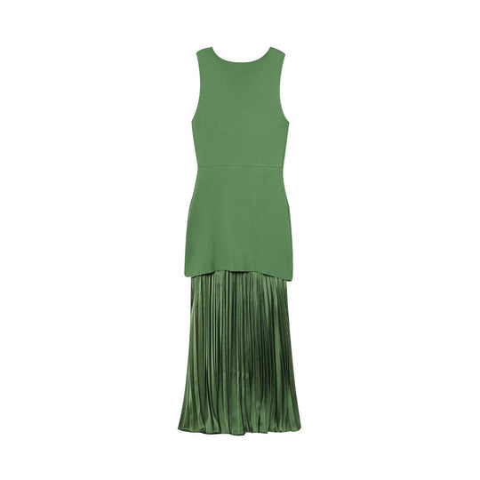 Damen Maxikleid mit plissiertem Rock und körpernahem Oberteil EB