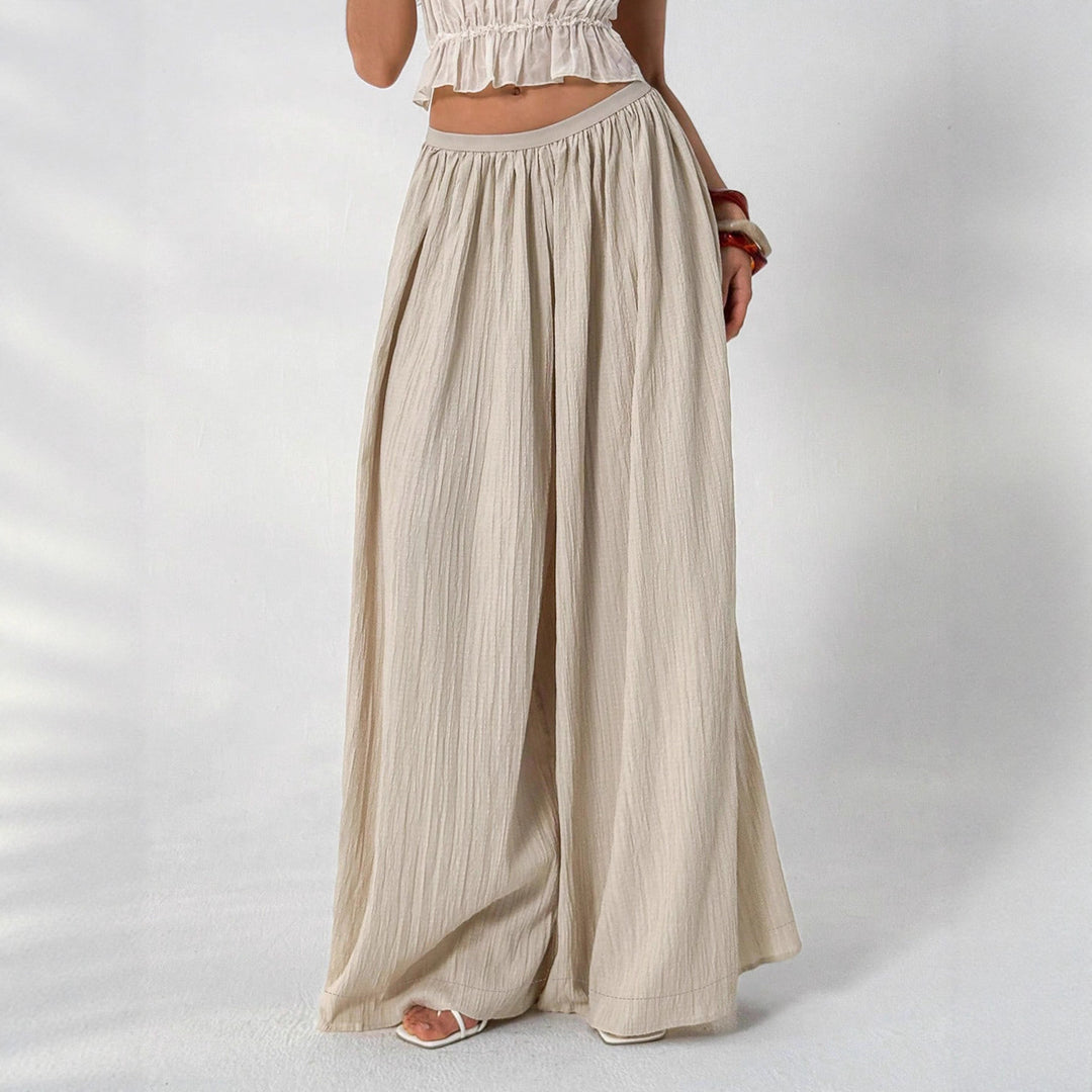 Damen Weite plissierte Sommerhose EB