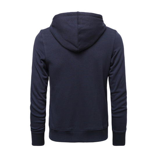 Herren nan schmal geschnittener Zip-Hoodie mit Metall-Reißverschluss, doppellagiger Kapuze und Kängurutasche EB