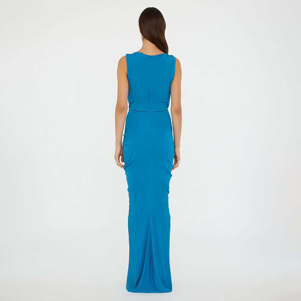 Damen figurumschmeichelndes Abendkleid mit raffiniertem Cut-Out und Drapé EB