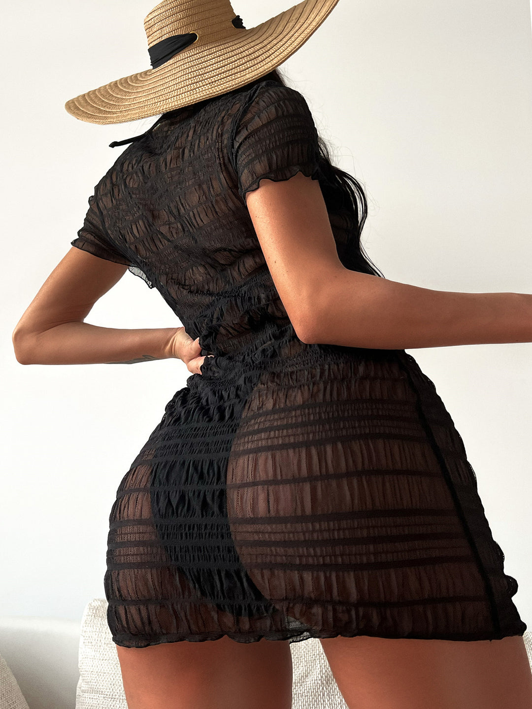Damen Transparente Strandkleid EB