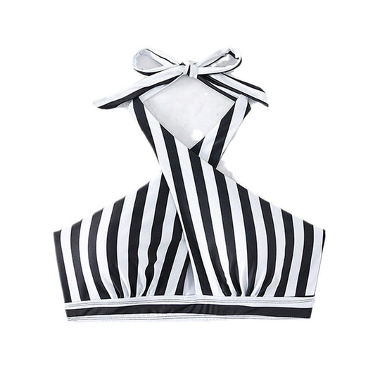 Damen Triangel-Bikinioberteil mit modischem Wickel-Design und elastischen Trägern EB