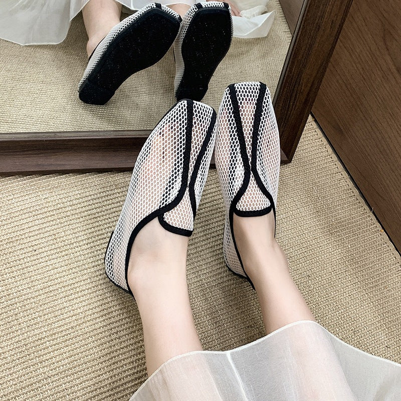 Damen Slip-On Ballerinas aus atmungsaktivem Netzmaterial EB