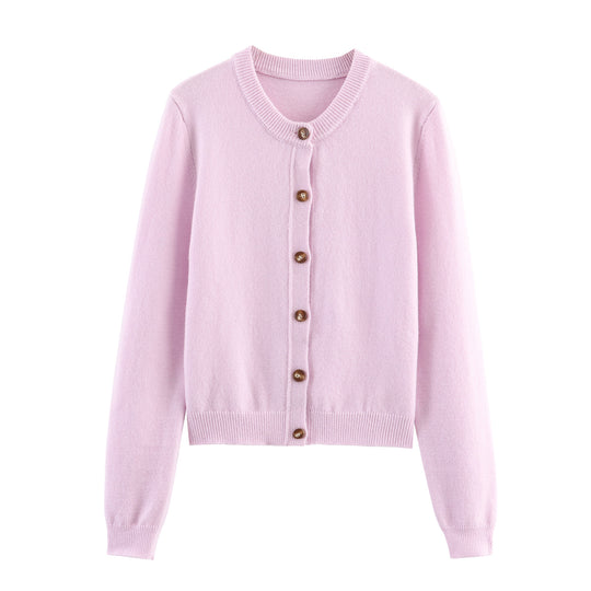 Damen Strickjacke mit Knopfverschluss und feiner Webstruktur EB