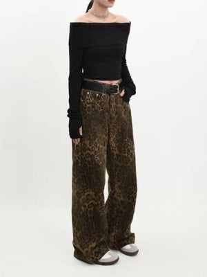 Damen weit geschnittene Haremshose im Wildleder-Look EB