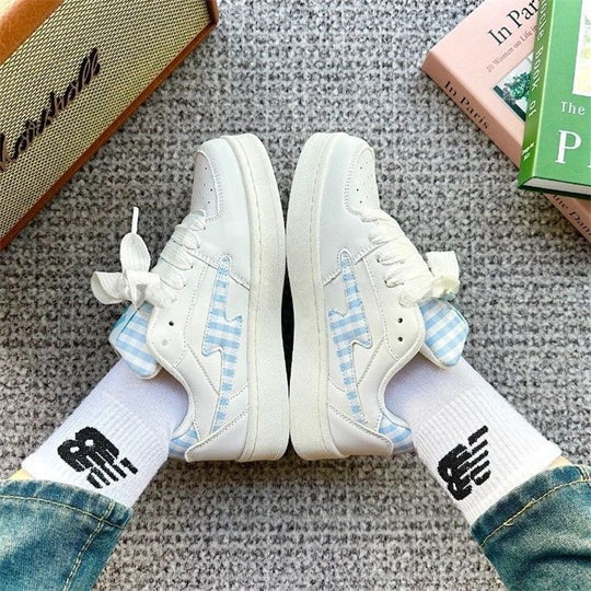 Damen Sneakers im modernen Karo-Design mit atmungsaktiven Materialien EB