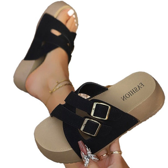 Damen Komfortable Badesandalen mit modischem Riemendesign EB