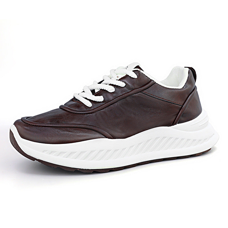 Damen Sportliche Leder Sneakers mit dämpfender Laufsohle und atmungsaktiver Konstruktion EB