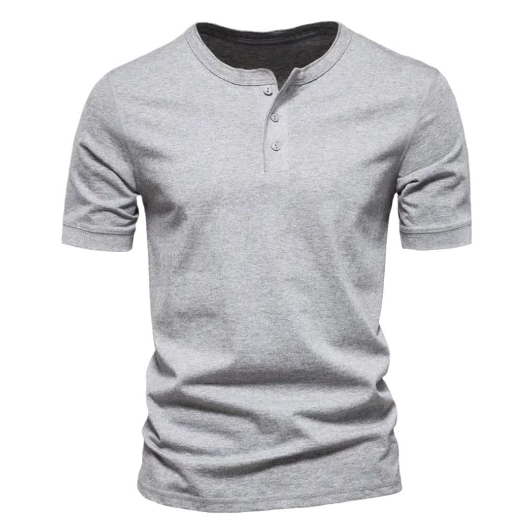 Herren Kurzarm-Henley-Shirt mit praktischer Knopfleiste und bequemer Passform EB
