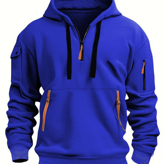 Herren funktionaler Kapuzenpullover mit modischen Reißverschlusstaschen EB