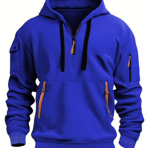 Herren funktionaler Kapuzenpullover mit modischen Reißverschlusstaschen EB