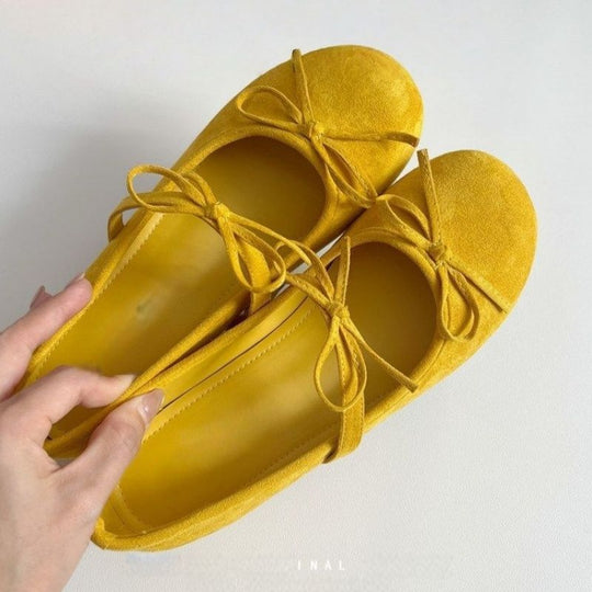 Damen Ballerinas mit Schleifenverzierung EB