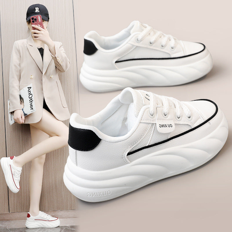 Damen trendige Chunky Sneakers mit hochgezogener Sohle und atmungsaktivem Obermaterial EB