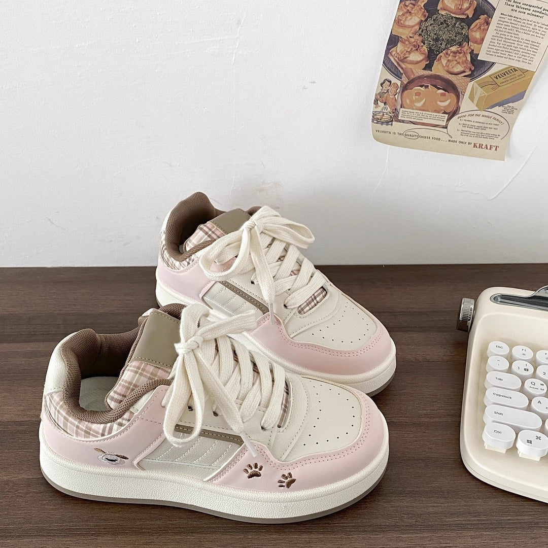 Damen Sneakers im modernen Karomuster mit bequemer Dämpfung EB