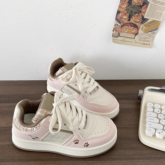 Damen Sneakers im modernen Karomuster mit bequemer Dämpfung EB