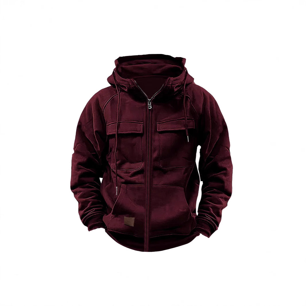 Herren Fleecejacke mit hohem Kragen und praktischen Taschen EB