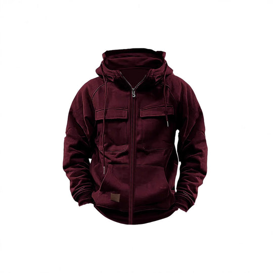 Herren Fleecejacke mit hohem Kragen und praktischen Taschen EB