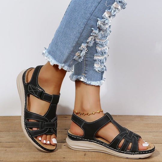 Damen Komfortable Freizeitsandalen mit ergonomischem Fußbett und verstellbaren Riemen EB