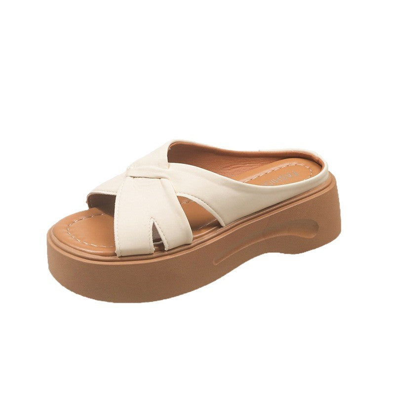 Damen Plateau-Sandalen mit stilvollem Knotendesign und bequemem Fußbett EB