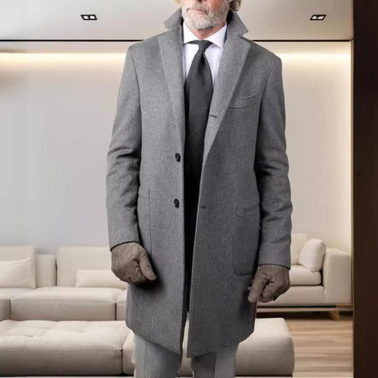Herren eleganter Wollmantel mit schlanker Silhouette EB