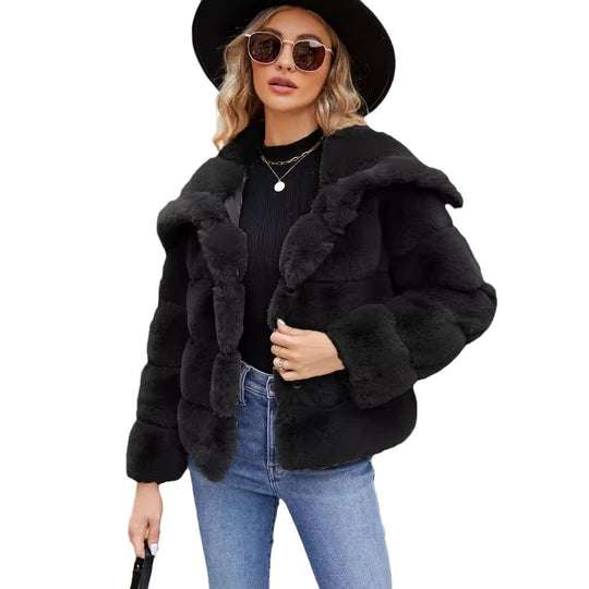 Damen Fleece-Puffjacke mit Kapuze EB