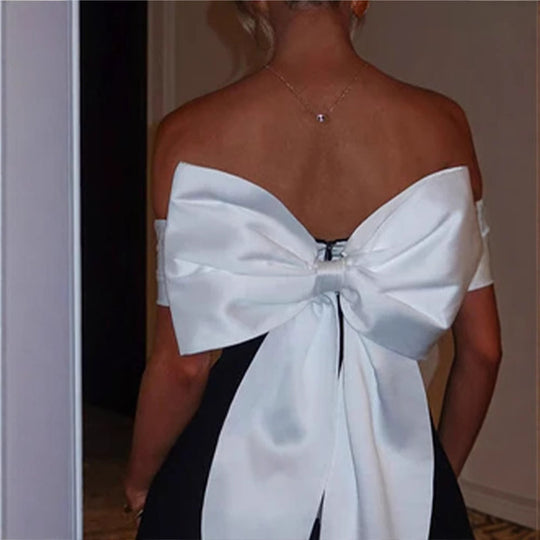 Damen Off-Shoulder Cocktailkleid mit voluminösem Rock EB