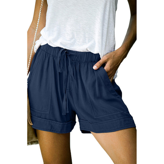 Damen Bequeme Sommer-Shorts mit elastischem Bund und praktischen Taschen EB