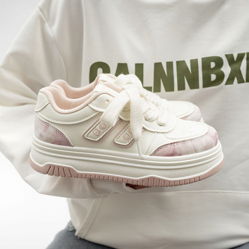 Damen Sportliche Sneakers mit verspielt floralem Design und gepolsterter Sohle EB