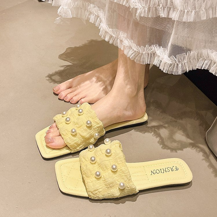 Damen Sandalen mit eleganten Perlenakzenten EB