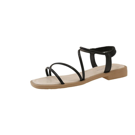 Damen Riemensandalen mit elegantem Raffung und komfortablem Fußbett EB