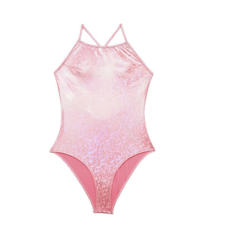 Damen Sportlicher Badeanzug mit modernem Pflanzenmuster EB