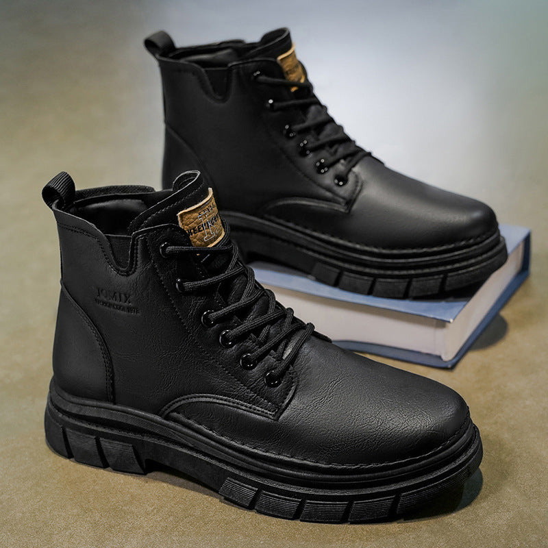 Damen Modische Schnürstiefel mit robustem Sohlenprofil und warmem Innenfutter EB