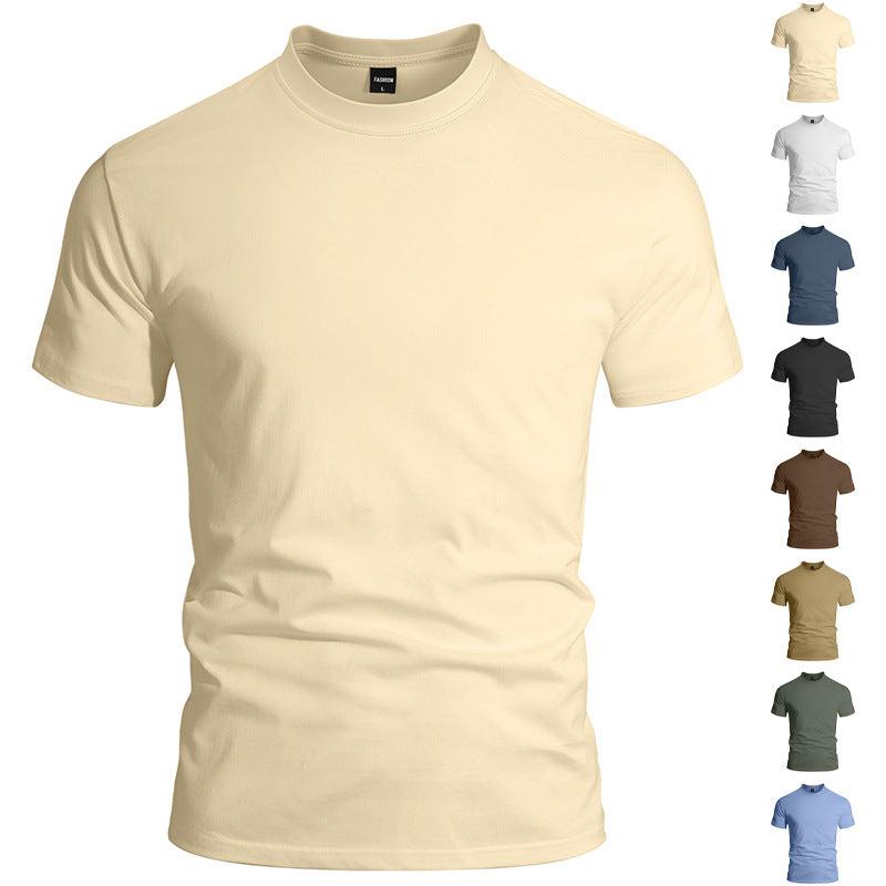 Herren nan eng anliegendes Rundhals-Basicshirt aus Singlejersey mit verstärktem Nackenband EB