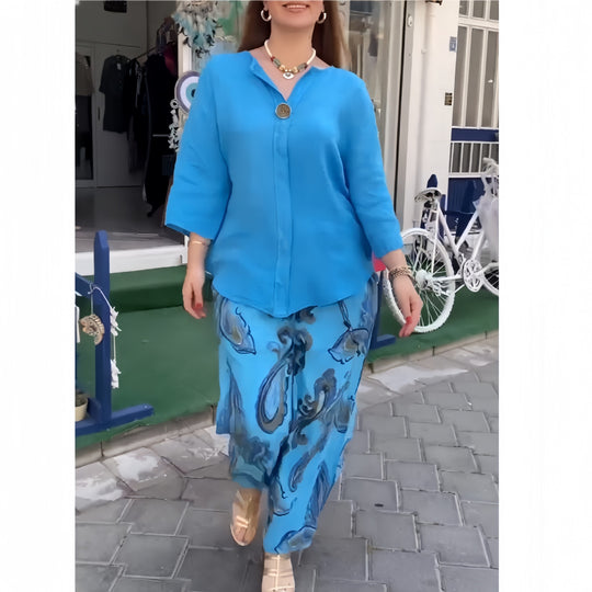 Damen leichte und luftige Bluse mit floralem Design EB