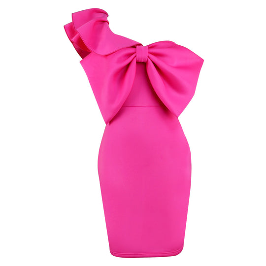 Damen figurbetontes Kleid mit einem großzügigen Schleifendetail EB