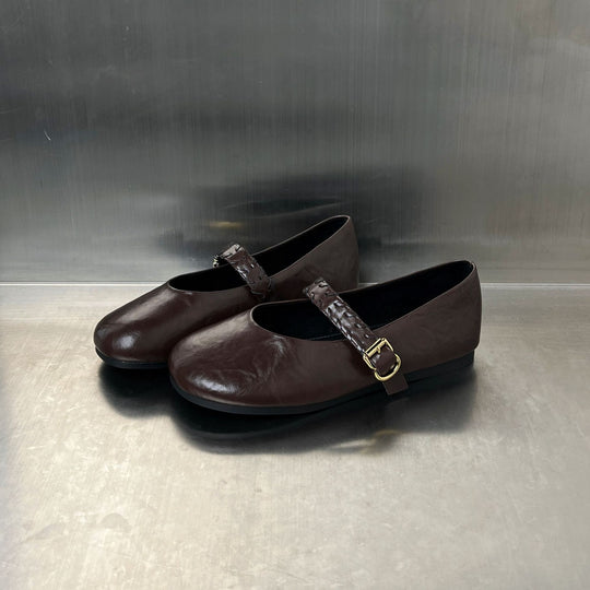 Damen Elegante Ballerinas mit modischem Riemenverschluss EB