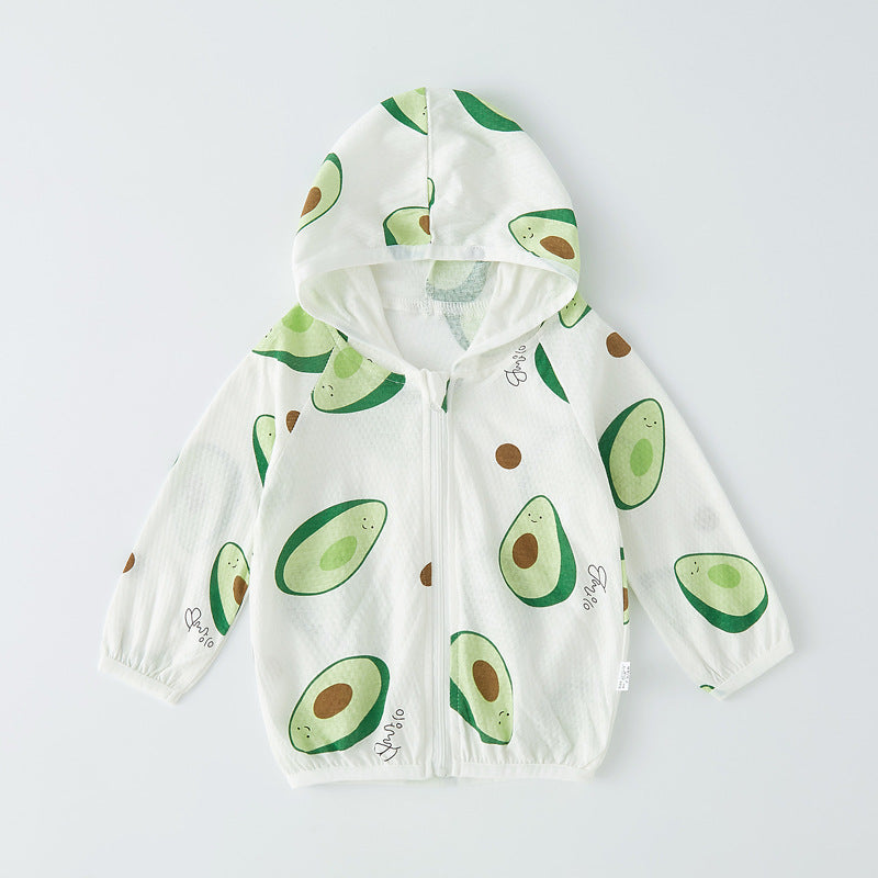 Unisex nan leichte atmungsaktive Kapuzen-Zip-Jacke aus Musselin für Babys mit Hasenmotiv EB