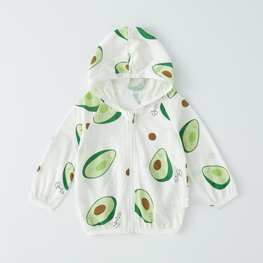 Unisex nan leichte atmungsaktive Kapuzen-Zip-Jacke aus Musselin für Babys mit Hasenmotiv EB